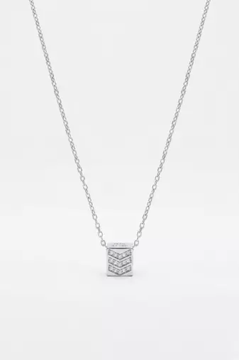 925 sterling silver chevron cz geometric pendant necklace for women