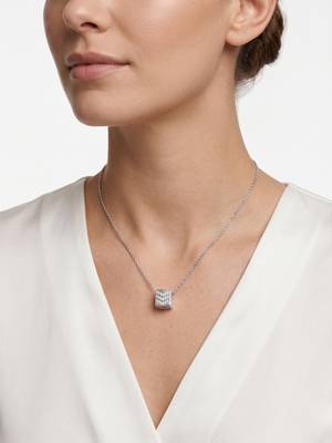 925 sterling silver chevron cz geometric pendant necklace for women 2