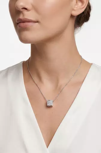 925 sterling silver chevron cz geometric pendant necklace for women