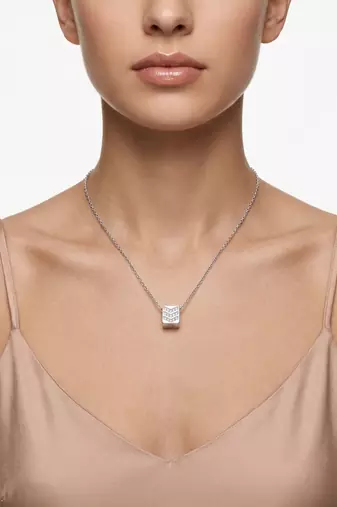 925 sterling silver chevron cz geometric pendant necklace for women