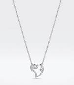 925 sterling silver heart lock cz pendant necklace for women