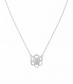 925 sterling silver floral heart cz pendant necklace for women