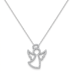 925 sterling silver angel cz pendant necklace for women