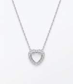 925 sterling silver halo heart cz pendant necklace for women
