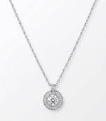 925 sterling silver halo cz solitaire pendant necklace for women