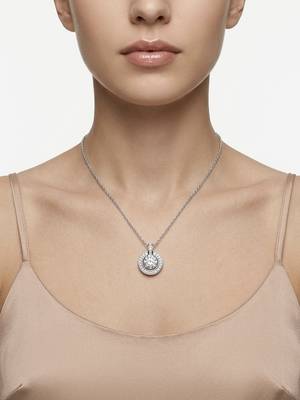 925 sterling silver halo cz solitaire pendant necklace for women 3