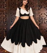 Black Color Lace Work Roman silk_Blend Lehenga Choli