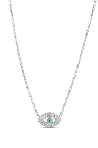 925 sterling silver evil eye cz pendant necklace for women