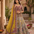 multicolor color Hand mirror Work Multi thread Zari and Dori work silk blend Lehenga Choli set