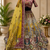 multicolor color Hand mirror Work Multi thread Zari and Dori work silk blend Lehenga Choli set