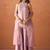 Wome's lavender silk blend straight kurti palazzo set with dupatta