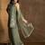Wome's light olive silk blend straight kurti palazzo set with dupatta