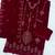 Maroon velvet semi stitched suit with embroidery & sequence work