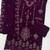 Wine velvet semi stitched suit with embroidery & sequence work