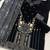 Black velvet semi stitched suit with embroidery & sequence work