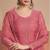 Peach siffon semi stitched suit with embroidery & sequence work