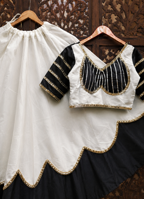 White Lace Work Roman silk_Blend Lehenga Choli 2