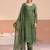 Mehendi siffon semi stitched suit with embroidery & sequence work