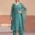 Blue siffon semi stitched suit with embroidery & sequence work