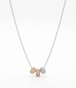 925 sterling silver tri-color pavé cz bead pendant necklace for women