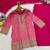 Magenta silk blend readymade suit with embroidery & beads work