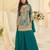 Blue silk blend readymade suit with embroidery & beads work