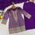Purple silk blend readymade suit with embroidery & beads work