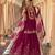Purple chinon readymade suit with embroidery & mirror work