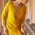Yellow chinon readymade suit with embroidery & mirror work