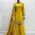 Yellow chinon readymade suit with embroidery & mirror work