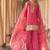 Pink chinon readymade suit with embroidery & mirror work