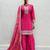Pink chinon readymade suit with embroidery & mirror work