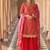 Orange chinon readymade suit with embroidery & mirror work