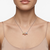 925 sterling silver tri-color pavé cz bead pendant necklace for women