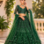 emerald color Sequins Thread and Embroidery work net Lehenga Choli set