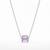 925 sterling silver emerald-cut purple solitaire pendant necklace for women