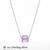 925 sterling silver emerald-cut purple solitaire pendant necklace for women