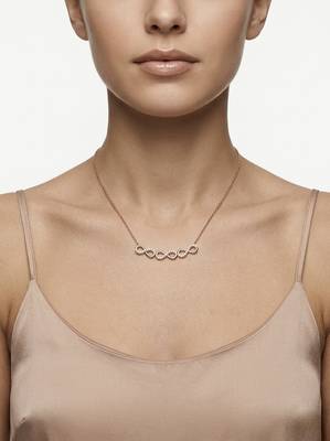 925 sterling silver rose gold double infinity cubic zirconia necklace for women 1