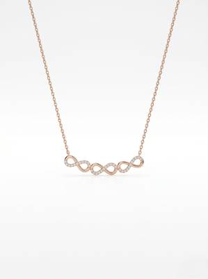 925 sterling silver rose gold double infinity cubic zirconia necklace for women 3