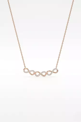 925 sterling silver rose gold double infinity cubic zirconia necklace for women