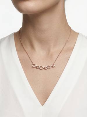 925 sterling silver rose gold double infinity cubic zirconia necklace for women 4
