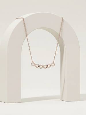 925 sterling silver rose gold double infinity cubic zirconia necklace for women 5