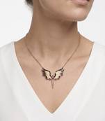 925 sterling silver rose gold angel wings pendant necklace for women