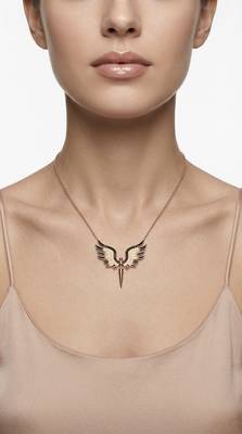 925 sterling silver rose gold angel wings pendant necklace for women 2
