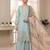 sky blue color embroidery sequences work georgette salwar suit