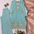 sky blue color embroidery sequences work georgette salwar suit