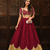 Maroon Lace Work Roman silk_Blend Lehenga Choli