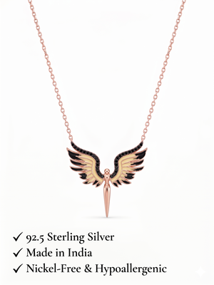 925 sterling silver rose gold angel wings pendant necklace for women 4