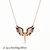 925 sterling silver rose gold angel wings pendant necklace for women