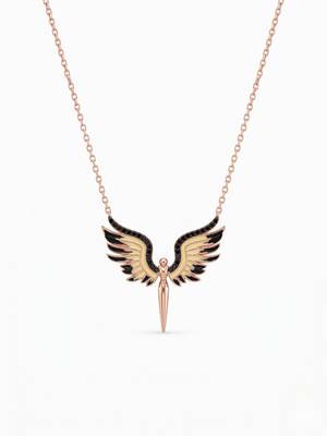 925 sterling silver rose gold angel wings pendant necklace for women 5